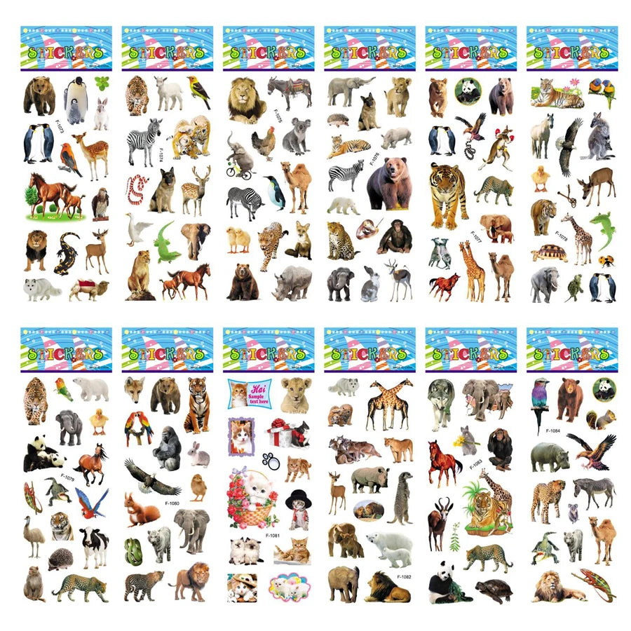 5 Sheets Kids Stickers Puffy Stickers for Children Birthday Christmas