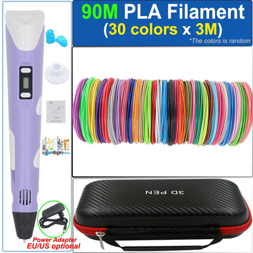 Children's 3D Pen 3D Drawing Printing Pen with LCD Screen Power