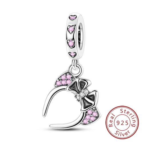 Fit Original 925 Sterling Silver Charms Beads Bow Perfume Bottle Pink