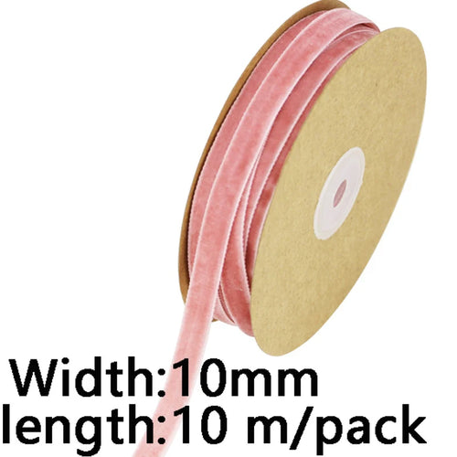 (10 Meters/roll) 10mm Velvet Ribbon Christmas Lace Ribbons Wholesale