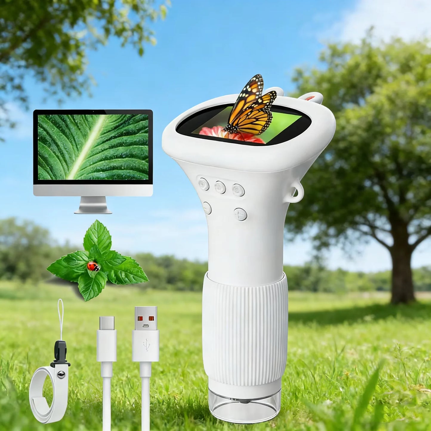 Microscope for Kids Children Microscope with 2 Inch Screen 1000x Zoom