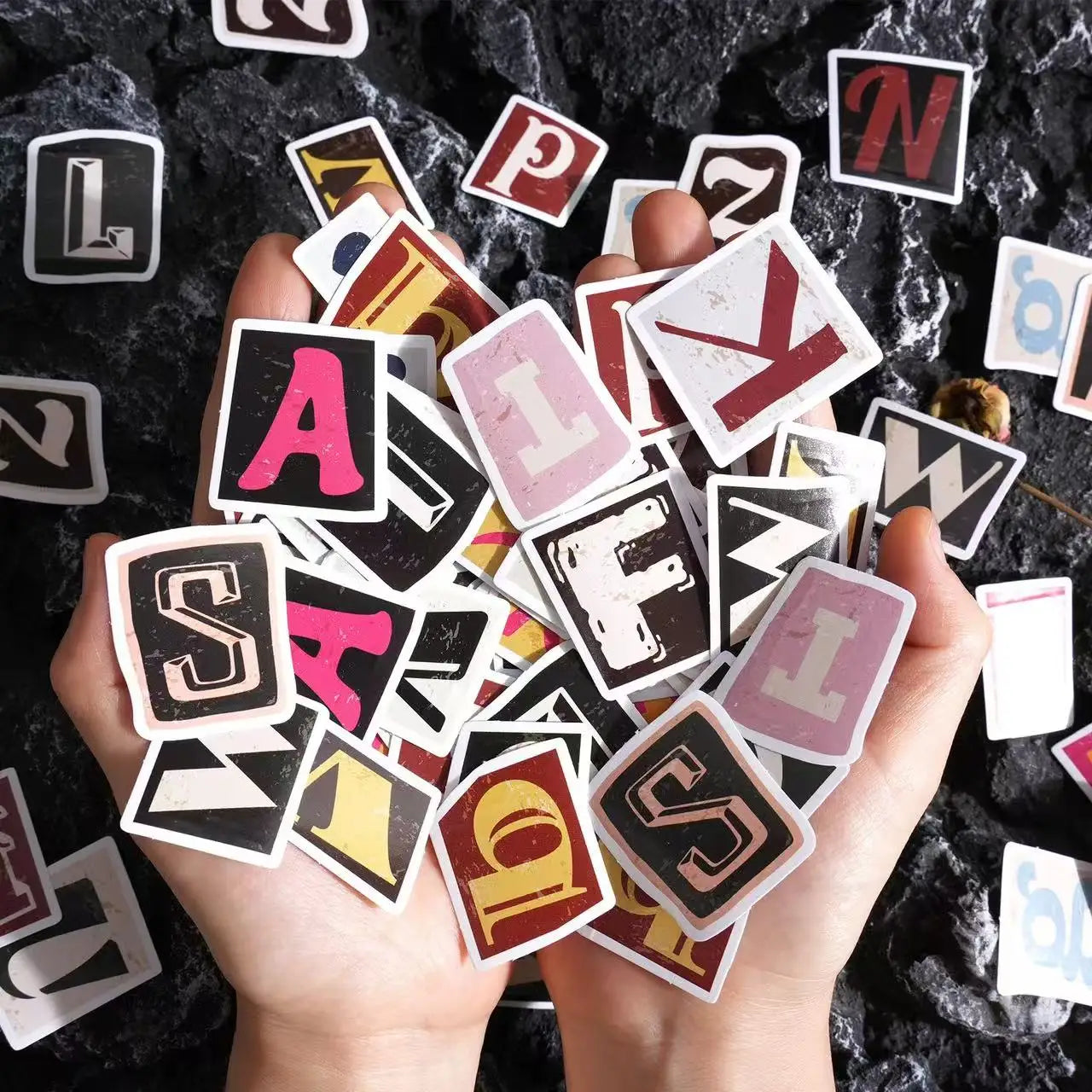 DIY Retro Letter Colorful English Alphabet Stickers, Decorative