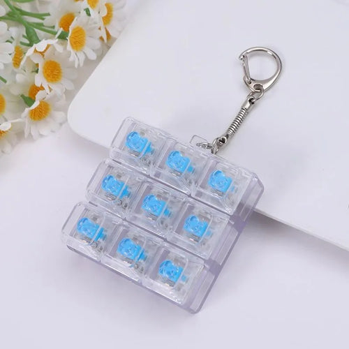 9 Keys Keyboard Keychain Stress-Relief Toys Clicking Keyboard Toy DIY