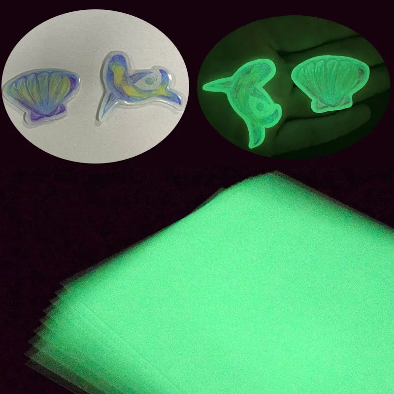 5Pcs Luminous Heat Shrink Plastic Sheet Shrinkles Film Paper DIY