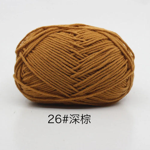 40-50g/Set 4ply Milk Cotton(80%) Knitting Yarn Needlework Dyed Lanas