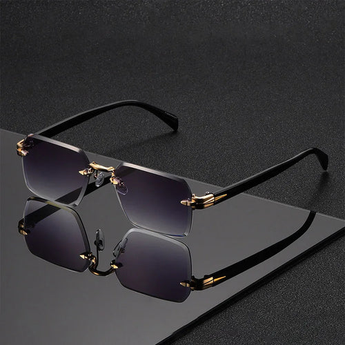 Classic Unisex Fashion Sunglasses Frameless Trendy Eyewear for Holiday