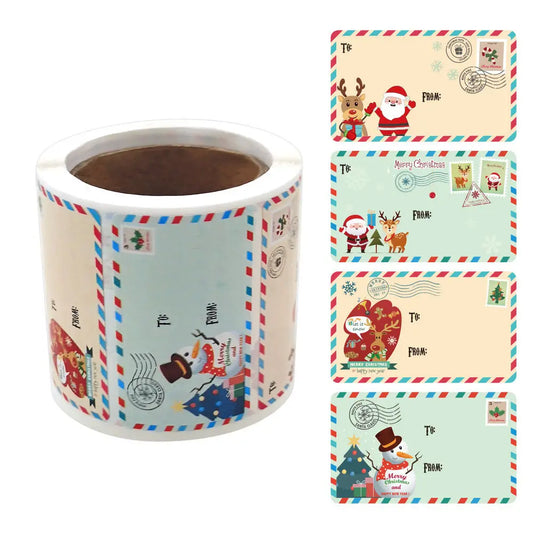 250 Pcs Christmas Tags Self Adhesive Gift Tags for Xmas Presents