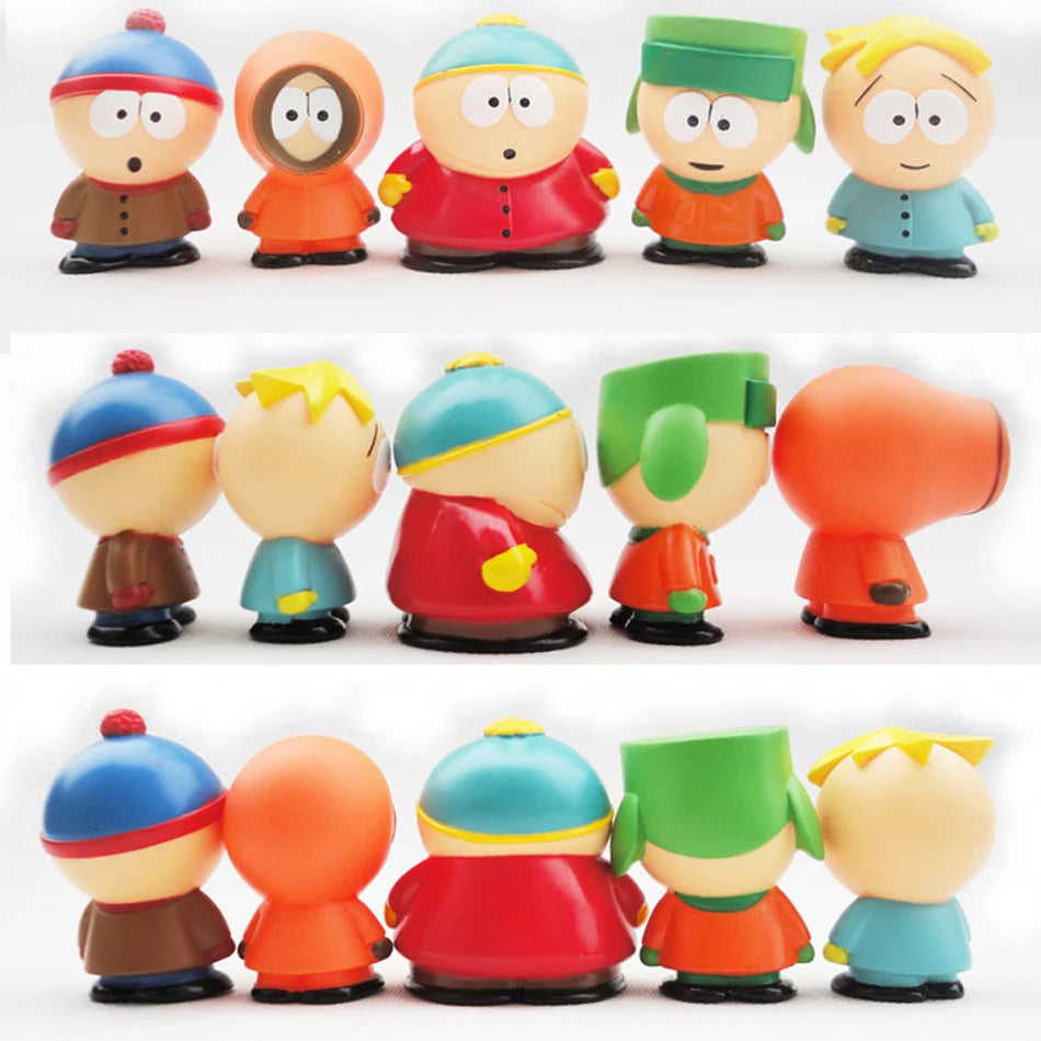 6cm 5PCS Set Southern Park Action Figure Toy Stan Eric Creative