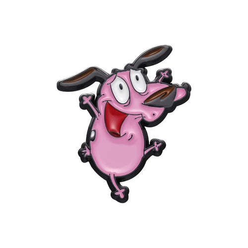 Cartoon Courage Cowardly Dog Brooch Enamel Pins Cute Pink Animal Dog