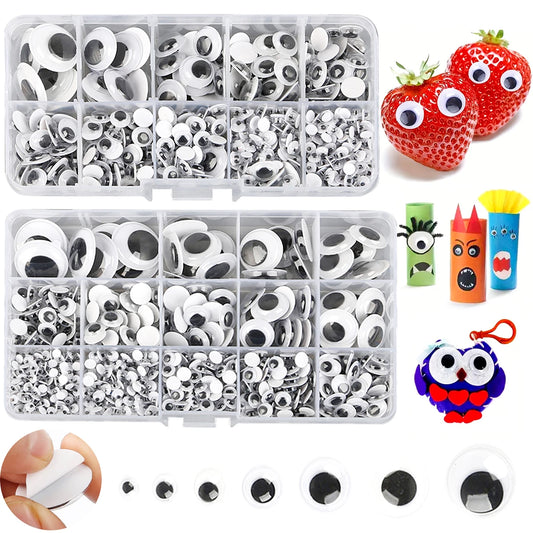 100pcs/200/550pcs Self-adhesive Googly Wiggle Eyes for DIY