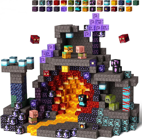 Magnetic Building Blocks Mine World Magnetic Cave World  Brick Cube
