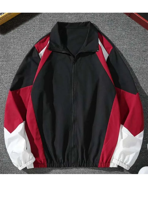 Men's color-blocked jacket, lightweight, casual, travel, windproof and