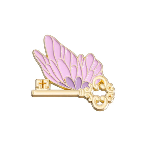 Fantasy Movies Magic Book Butterfly Key Enamel Pins Witch Wizard