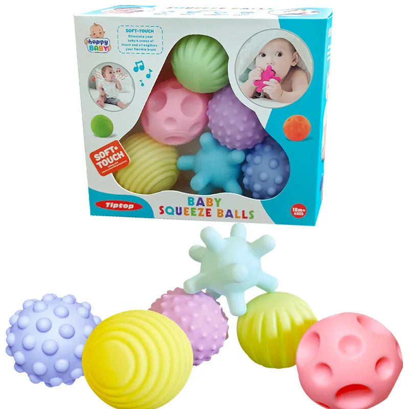 6Pcs Textured Multi Ball Set Develop Tactile Senses Toy Baby Touch