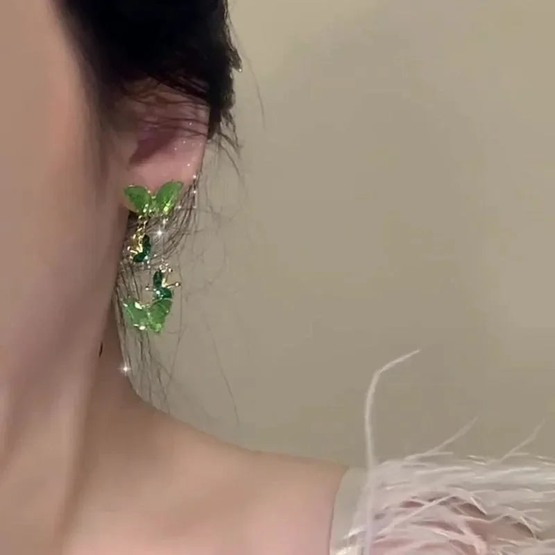 Delicate and Elegant Temperament Butterfly Tassel Earrings Women's