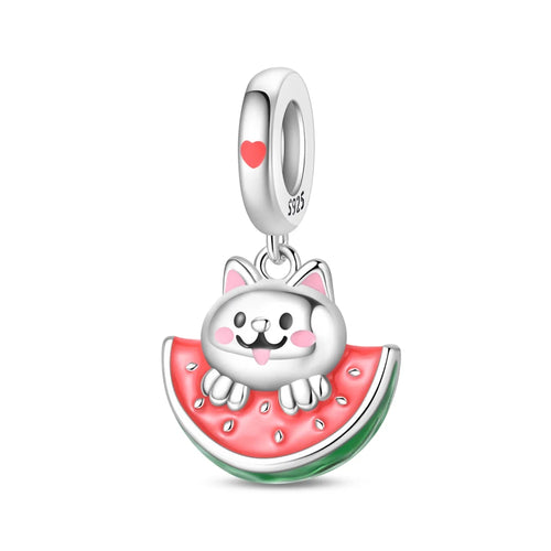 New 925 Silver Color Strawberry Cherry Fruit Series Charms Beads Fit