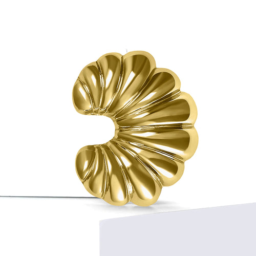 Stainless Steel Irregular Ring Brooches for Women Unisex Glossy