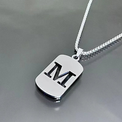 Stainless steel Men Women Pendant Necklace Hollow 26 Mother Without