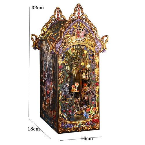 DIY Book Nook Shelf Insert Kit 3D Wooden Puzzle Doll House Assembly