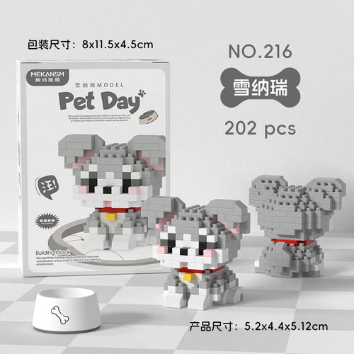 Animal Small Particle Dog Cat  Mini Building Blocks DIY Assembly Brick