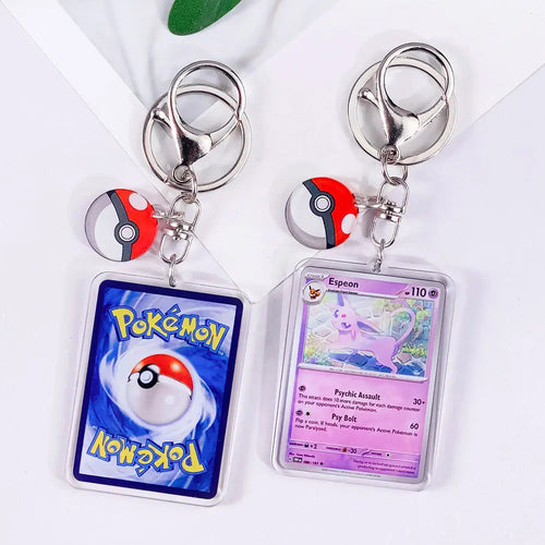 Pokémon Card Cute Acrylic Car Keychain Accessories Pikachu Charizard
