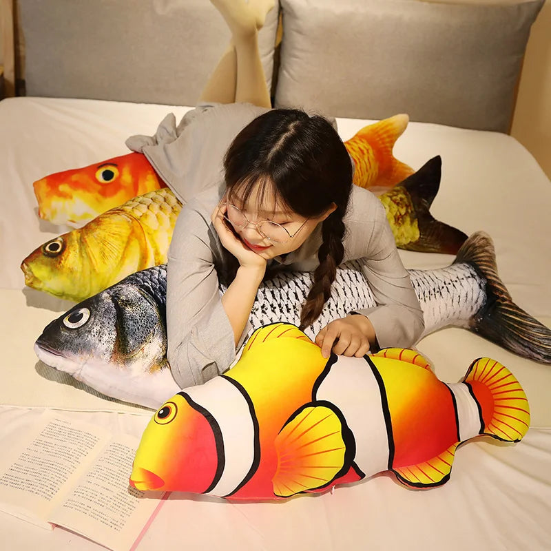 30-120CM Kawaii Cartoon Grass Carp Carp Carp Stuffed Animal Plush Toy