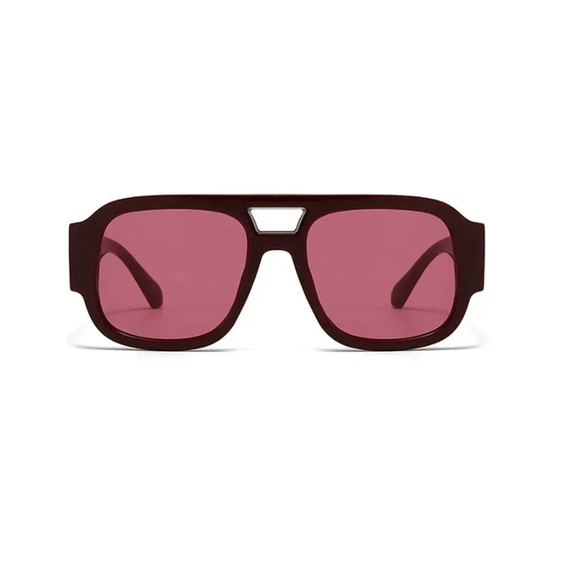 1Pc Women's Red Frame Fashion Glasses, Summer Fashion Beach
