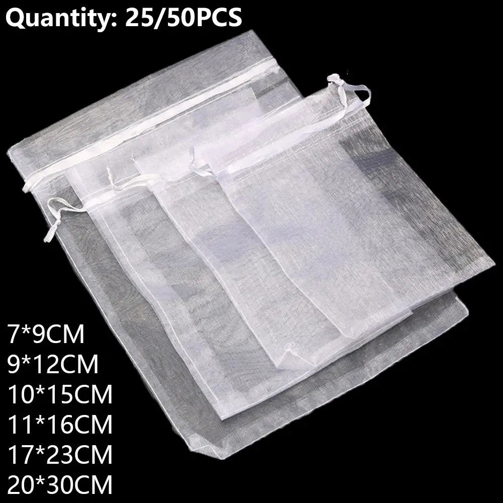 25/50PCS Drawable Party Supply Christmas Favor Jewelry Packing White