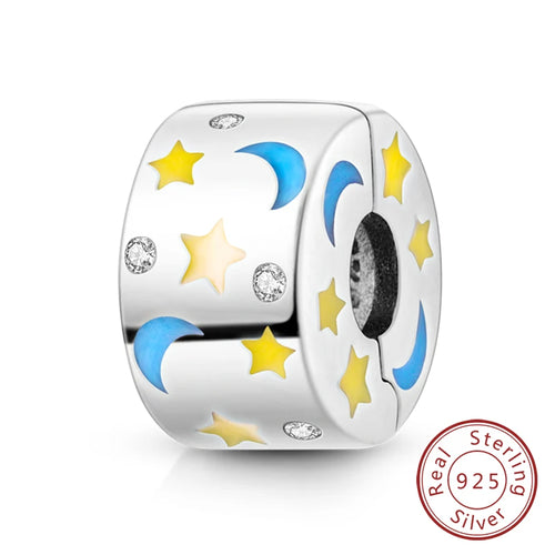 Fit Original Charms Beads 925 Sterling Silver Clip Charms Zircon