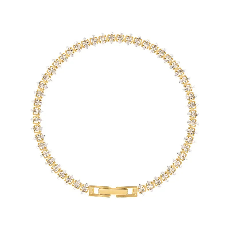 Luxury Roman Crystal Geometric Chain Bracelets for Women Trendy Goth