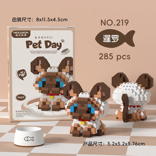 Animal Small Particle Dog Cat  Mini Building Blocks DIY Assembly Brick
