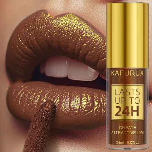 14 Colors Glitter Metallic Lip Glaze Shiny Long Lasting Lip Gloss