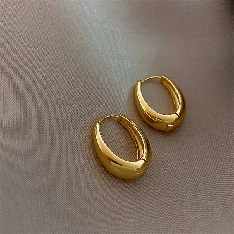 LATS 2024 Hot Sale Fashion Metal Drop Earrings for Woman Vintage Hoop