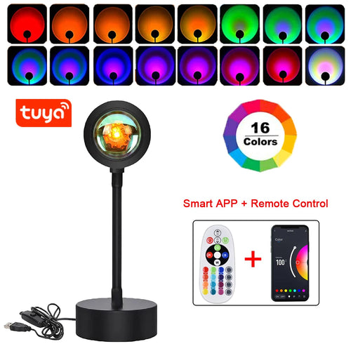 Tuya Smart Sunset Lamp Night Light Sunset Projector Smart Life APP