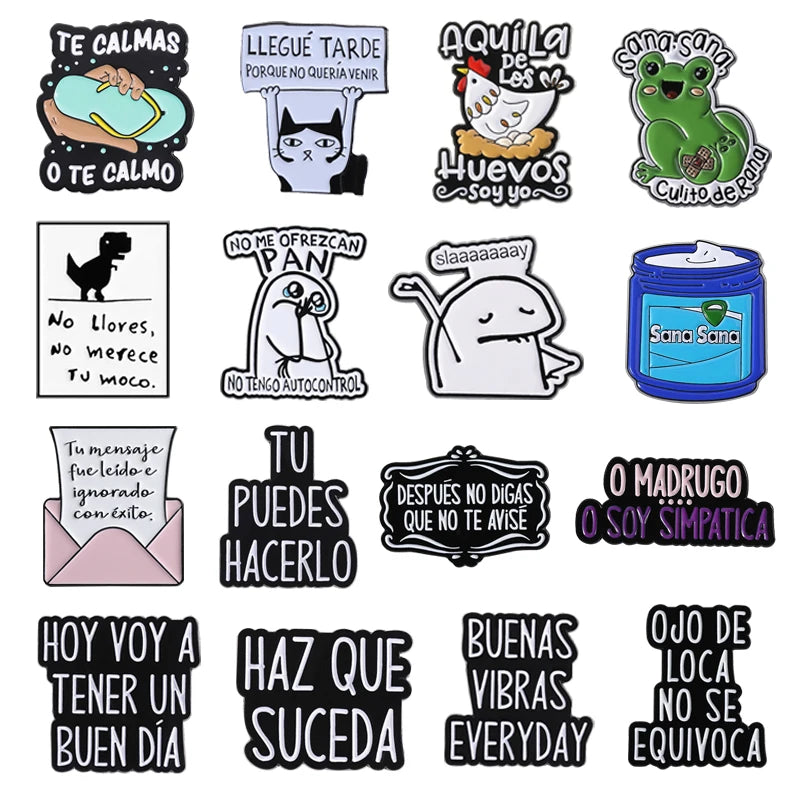 Funny Spanish Quote Enamel Pins Te Calmas O Te Calmas Despues No Digas