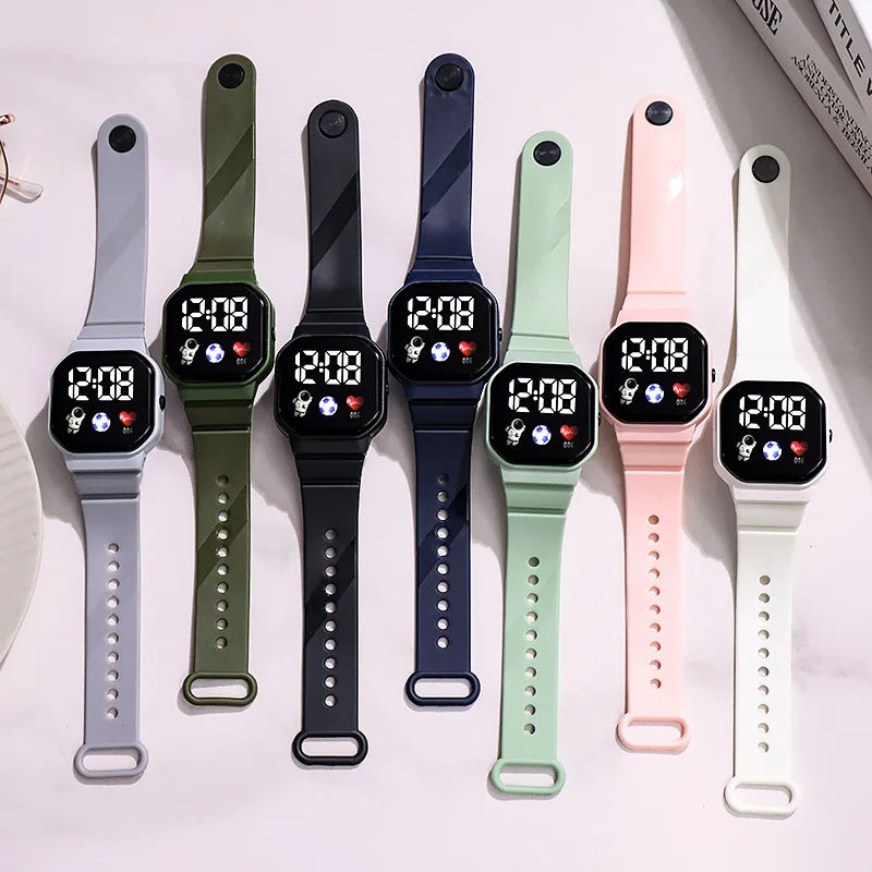 Kids Watch Sport LED Digital Watches Football Silicone Strap