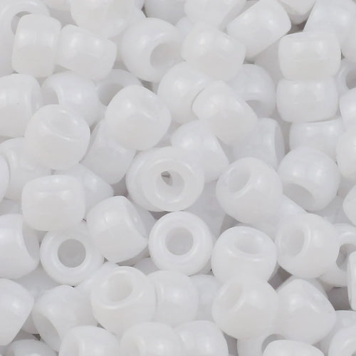 100/400pcs 6x9mm Solid Color Large Hole Pony Beads DIY Jewelry Making