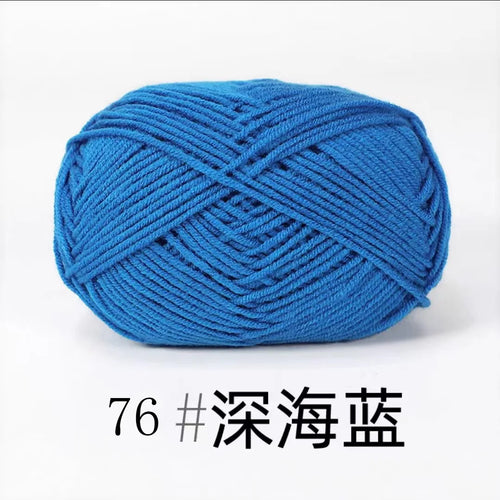 40-50g/Set 4ply Milk Cotton(80%) Knitting Yarn Needlework Dyed Lanas