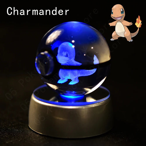 Pokemon Crystal Ball 3D Pikachu Mewtwo Mew Gengar Night Light Lamp