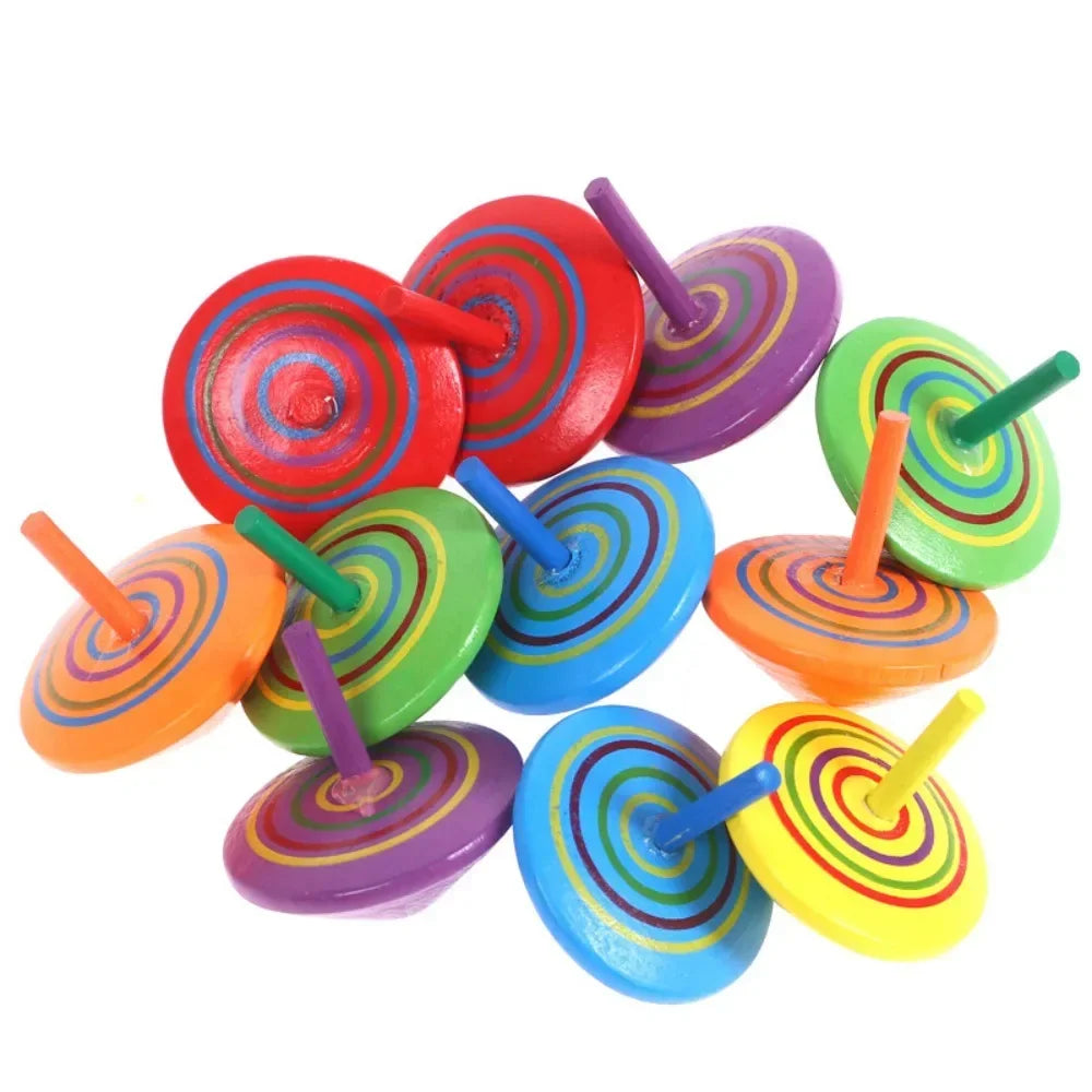 10-30Pcs Fun Wooden Spinning Tops for Children’s Party Gifts, Birthday