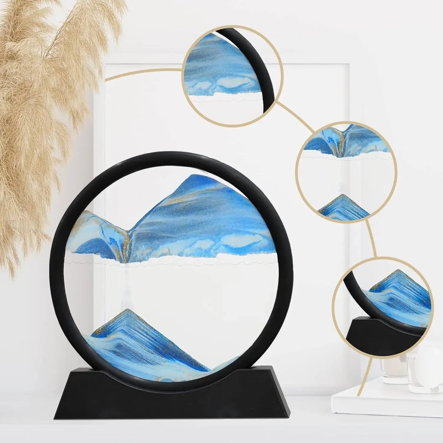 3D Moving Sand Art Picture Round Glass Deep Sea Sandscape Hourglass