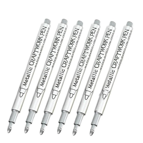 4/6pcs Waterproof Permanent Metallic Brush Paint Marker Pens DIY Resin