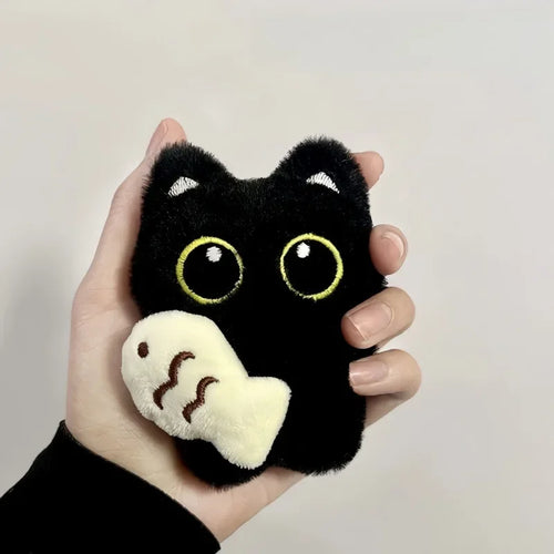 Dark Shadow Cat, For Lonely Bags, Soft Velvet Fur, Plush Key Chain