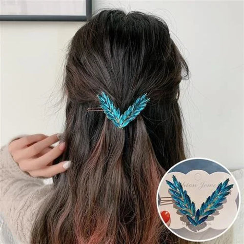 Luxury Shining Crystal Hair Clip For Women Korean V Shape Buckle