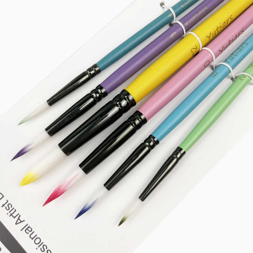 Yutiars Professional Artist Paint Brush Set - 6/24 PCS, Nylon Bristles