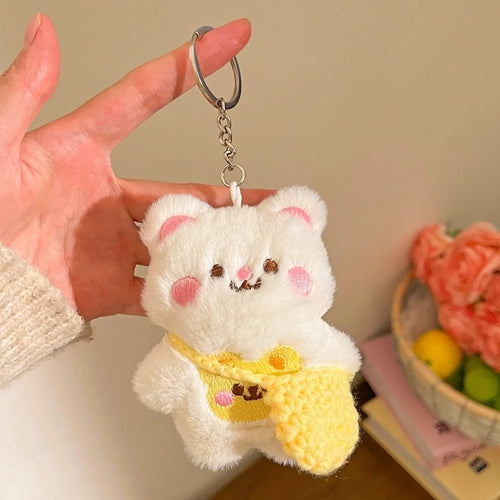 Multicolor Plush Cat Keychain Pendant Car Decoration Cartoon Cat