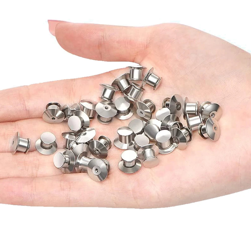 10/30/50pcs Safety Brooch Lock Metal Pins Back Keeper Caps Clasps For