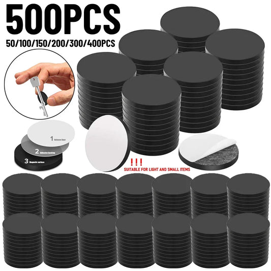 20/200pcs Round Magnet Sticky Magnetic Tape Black Magnets DIY Crafts
