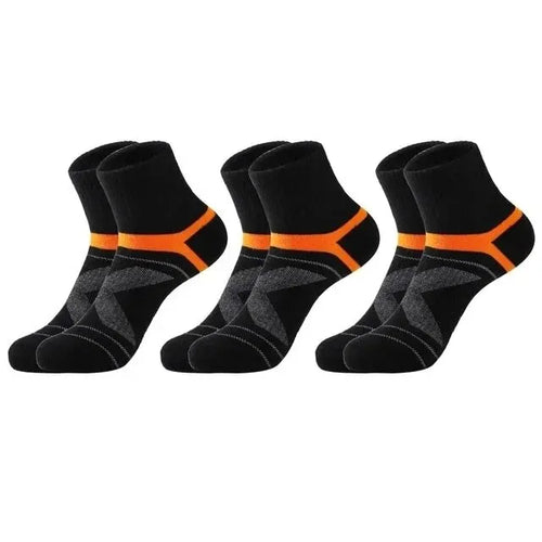 3 Pairs Men's Socks Hiking Black Sports Basketball Socks Casual Soft