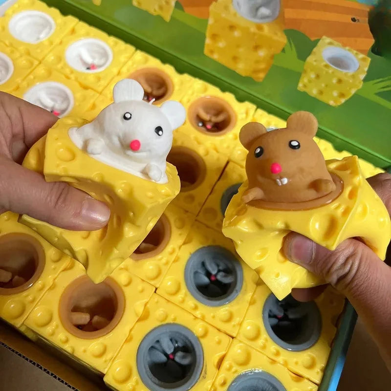 Mouse Squishy Toy Cheese Stress Ball Squishy Rat Squeeze Cheese